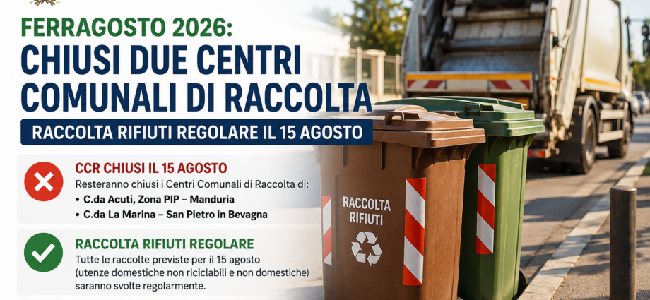 raccolta differenziata ferragosto a manduria